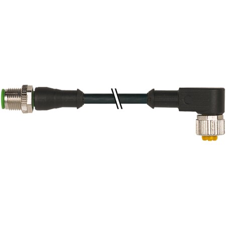 Murrelektronik M12 male 0 Degree / M8 female 0 Degree, PUR 3x0.25 gy UL/CSA+drag chain 5m 7000-40162-6330200